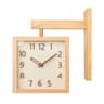 Wooden Corner Wall Clock Double Sided Silent Decorative Design 1