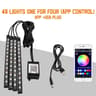 RGB Car Interior LED Lights Music Sync Ambient Lighting Kit With Remote And App Control 12