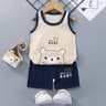 Kids Summer Outfit Baby Cotton Clothes Set With Sleeveless Top And Shorts 4