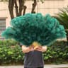 Large Ostrich Feather Fan Folding Dance Performance Stage Prop 8