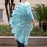 Large Ostrich Feather Fan Folding Dance Performance Stage Prop 16