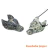 Hand Carved Wolf Head Crystal Pendant Natural Stone Healing Necklace 12