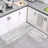 Modern Wood Grain Floor Mat Non Slip Kitchen Bathroom Entrance Rug 2