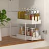Double Layer Pull Out Under Sink Organizer With Hooks Storage Rack 2