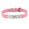 SafeTag Personalized PU Leather Dog Collar With Engraved Name ID 16