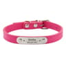 SafeTag Personalized PU Leather Dog Collar With Engraved Name ID 13