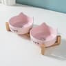 Non Slip Ceramic Double Pet Bowl Set With Stand For Cats And Dogs 3