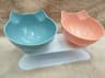 Non Slip Double Cat Bowl With Inclined Stand For Food And Water 13