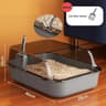 Semi Enclosed Cat Litter Box Splashproof High Sided Indoor Kitty Toilet Tray 3