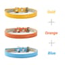 Three Piece Soft PU Leather Cat Collar Set Solid Color Adjustable For Kittens Puppies Chihuahuas 5