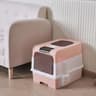 Portable Collapsible Cat Litter Box With Splash Guard Lid And Scoop For Easy Cleaning 4