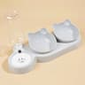 Three In One Tilted Cat Bowl Set With Gravity Water Feeder For Cats Dogs 2