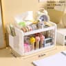 Three Tier Desktop Organizer Shelf With Pegboard Pen Holder For Office Desk Storage 6
