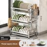 Stainless Steel Compact Dish Drying Rack With Utensil Holder For Kitchen Counter 10