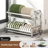 Stainless Steel Compact Dish Drying Rack With Utensil Holder For Kitchen Counter 5