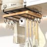Stainless Steel Kitchen Hanging Organizer Rack With Hooks 3