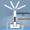 Multifunctional Four Head Desk Lamp With Fan Clock And Calendar Display 3