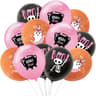 Halloween Latex Balloons In Black Orange White And Pink Party Colors 12