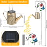 Solar Hanging Iron Lantern Casts Vintage Patterns Across Gardens Patios Pathways 2