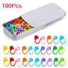 Colorful Reusable Stitch Marker Set With Metal Storage Box For Knitting 2