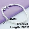 Elegant 925 Sterling Silver Snake Chain Bracelet For Effortless Evening Style 2