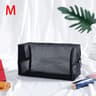 Black Mesh Travel Makeup Bag With Zippered Portable Storage 2
