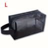 Black Mesh Travel Makeup Bag With Zippered Portable Storage 3
