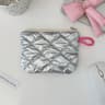 Silver Bow Pattern Canvas Coin Purse And Mini Zipper Wallet 3