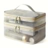 Large Capacity Double Layer Transparent Mesh Makeup Bag For Travel Cosmetic Storage 3