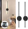 Black Rechargeable Wall Sconce Pair With Remote Dimmable Cordless Lighting 2