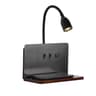 Wooden LED Wall Lamp With Wireless Charging And USB Socket 1