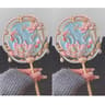 Beijing Hibiscus Handheld Makeup Mirror Portable Chinese Style Travel Souvenir Mirror 5