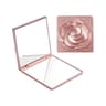 Elegant 7cm Rose Pocket Mirror Square Folding Travel Makeup Mirror With Pouch 2