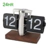 Modern Automatic Flip Desk Clock With Wooden Base And Large Display 4