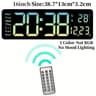 Large RGB Digital Wall Clock With Remote Dual Alarms And Countdown Timer 4