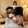Zhang Linghe Plush Throw Blanket Soft Celebrity Sofa Blanket 9