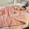 Soft Coral Velvet Blanket Warm Fluffy Bed And Sofa Throw 3
