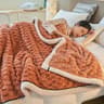 Soft Coral Velvet Blanket Warm Fluffy Bed And Sofa Throw 1