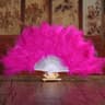 Fluffy Feather Hand Fan Folding Burlesque Dance And Wedding Costume Accessory 5