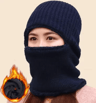Womens DoubleLayer Fleece Knit Hat Warm Solid Color Winter Beanie For Cold Weather 1