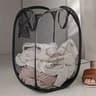 Large Foldable Mesh Laundry Hamper With Carry Handles 1
