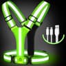 USB Rechargeable LED Running Vest High Visibility Reflective Safety Straps 4