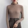 Womens Mock Neck Knit Sweater Slim Solid Pullover For Autumn And Winter 7
