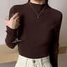 Womens Mock Neck Knit Sweater Slim Solid Pullover For Autumn And Winter 3