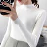 Womens Mock Neck Knit Sweater Slim Solid Pullover For Autumn And Winter 5