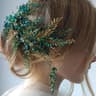 Boho Green Vine Bridal Headband Crystal Wedding Hair Accessory For Brides 2jpg