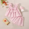 Baby Girl Polka Dot Bow Summer Set Top And Shorts 2 Piece Outfit 1