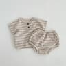 Baby Striped Summer Clothing Set Short Sleeve Tee And Bloomer Shorts 1