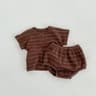 Baby Striped Summer Clothing Set Short Sleeve Tee And Bloomer Shorts 2