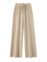 Womens Merino Wool Wide Leg Pants Drawstring Elastic Waist Knit Trousers 3